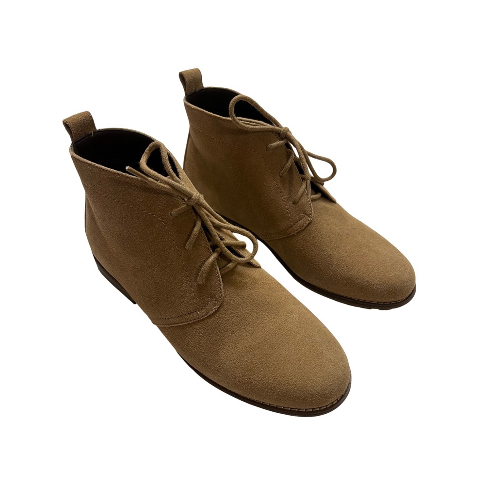 Tan Suede Leather Auburn Lace Up Chukka Desert Ankle Boots Women's Size 8.5